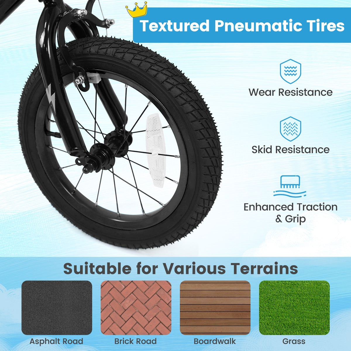 Kids Bike with Training Wheels for Ages 4-8 | 12-18"