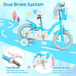 Girls Bike with Training Wheels and Front Bag | 12-18"