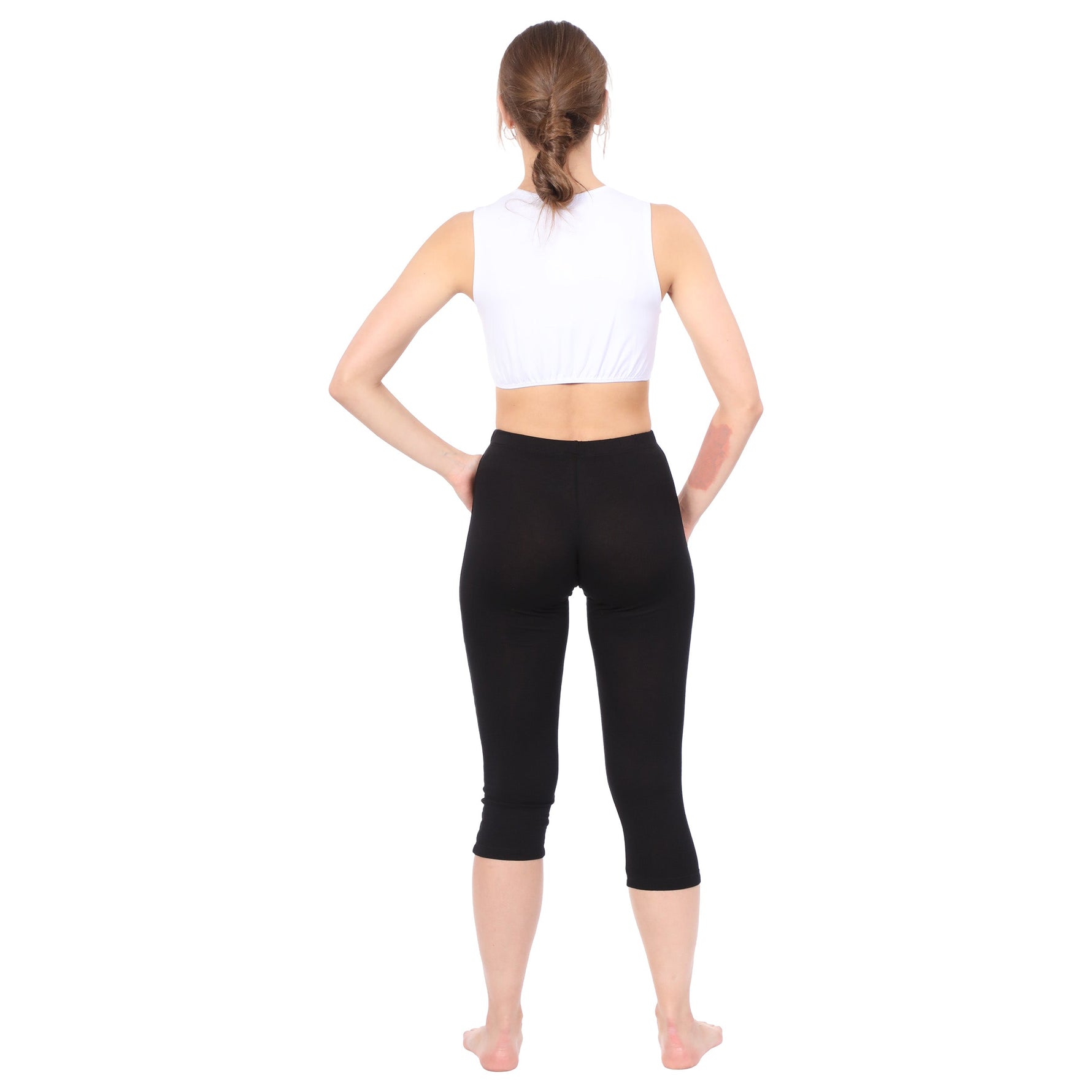 Modest Neck Cropped Layering Shell | Cotton Spandex Sleeveless Tank