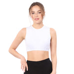 Modest Neck Cropped Layering Shell | Cotton Spandex Sleeveless Tank