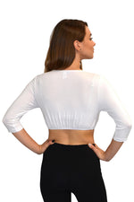 3/4 Sleeve Cropped Layering Shell in Viscose Spandex | Women's and Plus Sizes