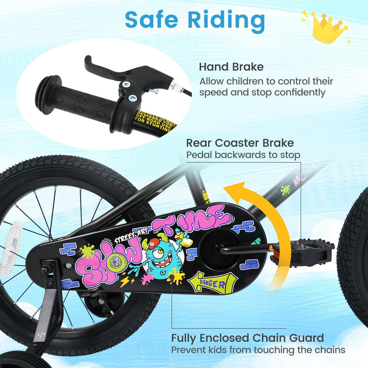 Kids Bike with Training Wheels for Ages 4-8 | 12-18"