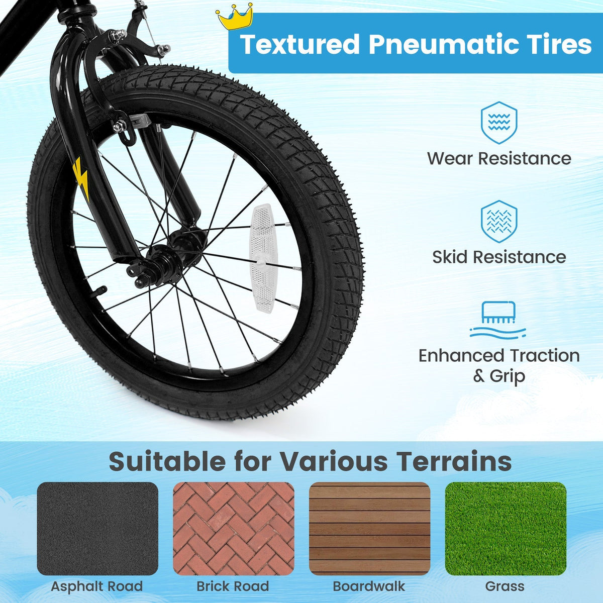Kids Bike with Training Wheels for Ages 4-8 | 12-18"