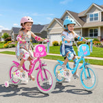 Girls Bike with Training Wheels and Front Bag | 12-18"