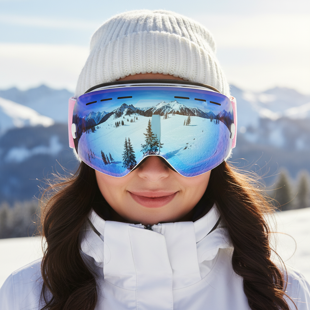 Double Layer Anti-Fog Skiing Mirror Goggles