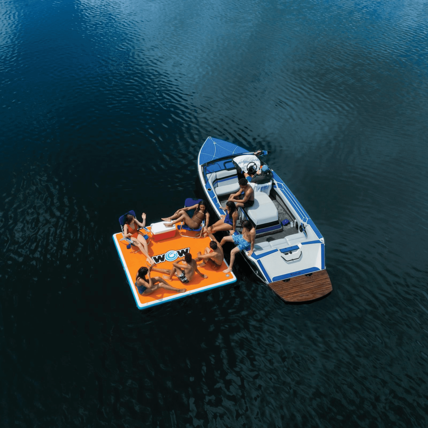 WOW Watersports Drop Stitch Vacation Station Dock with Deckpad
