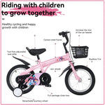 16" Sporty Kids Bike with Training Wheels and Stand Adjustable Saddle | Aged 4-8 Years (Tall Height 41-46")
