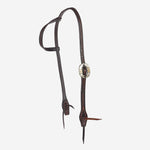 WD-RTSEH-HO-15 Heavy Oiled Rope Tooling Floral Double Buckle Single Ear Headstall