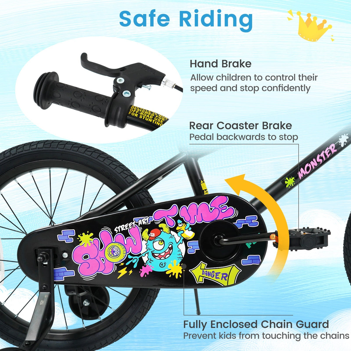 Kids Bike with Training Wheels for Ages 4-8 | 12-18"