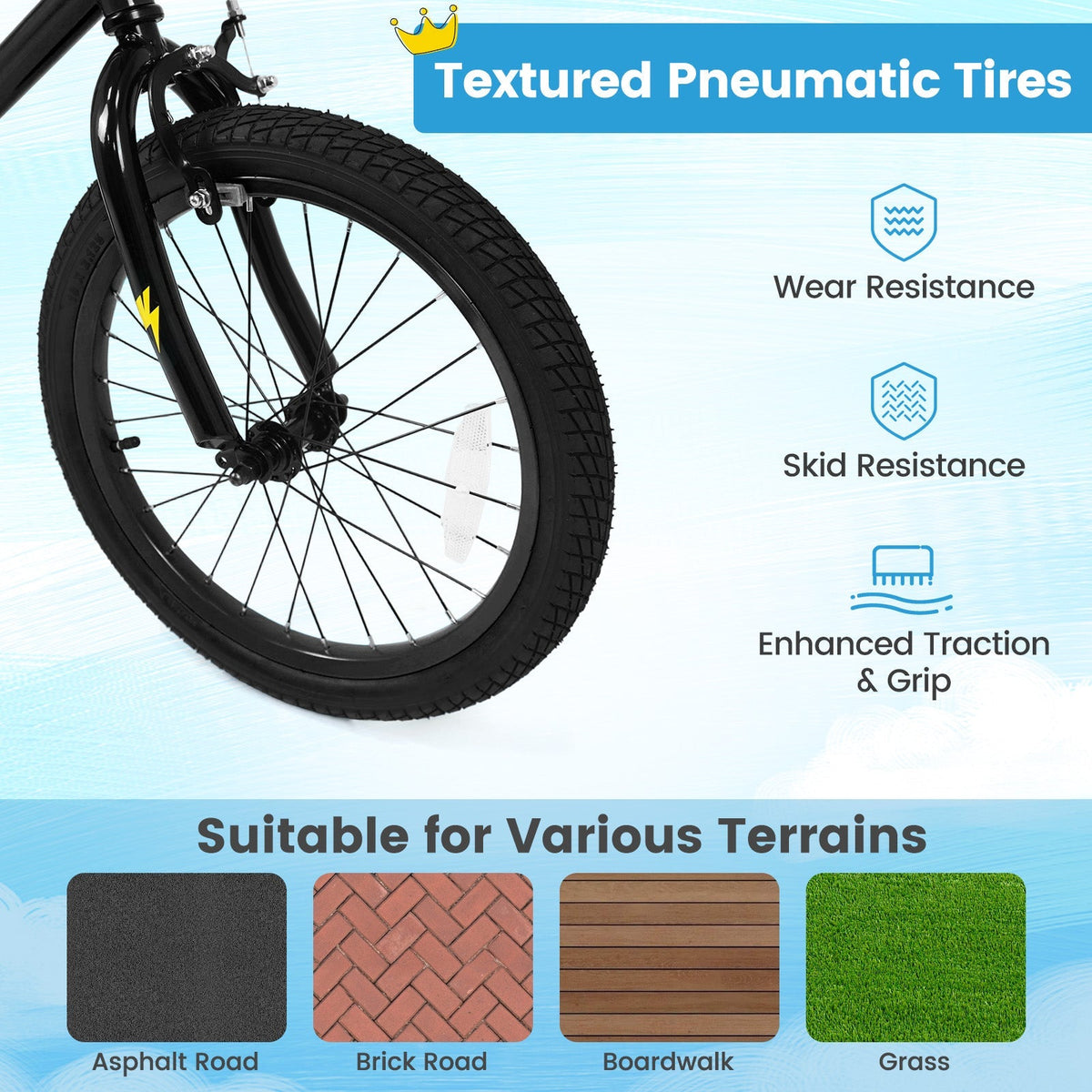 Kids Bike with Training Wheels for Ages 4-8 | 12-18"
