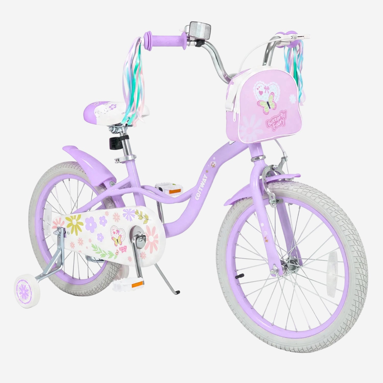 Girls Bike 18 Inch with Training Wheels and Front Bag