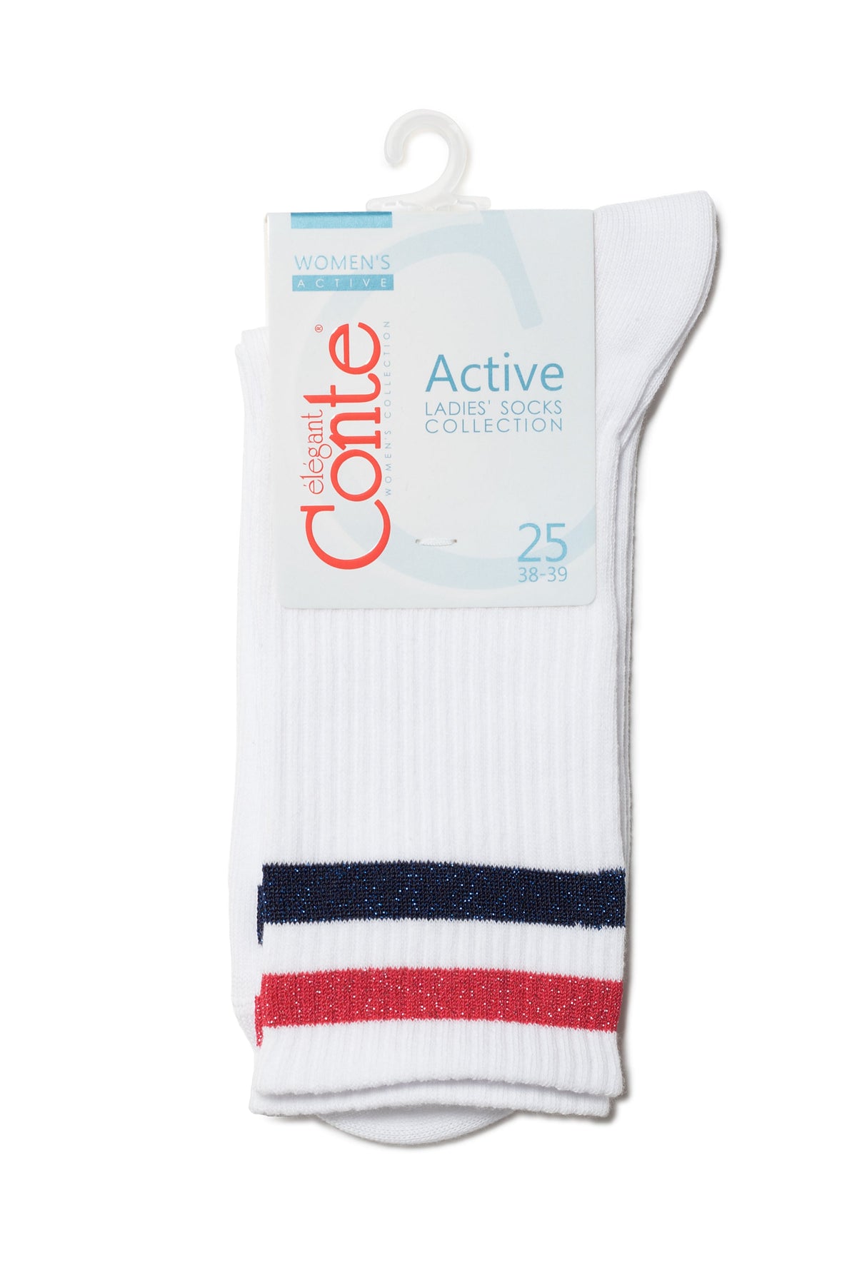 Conte Active Cotton Long Socks with Lurex Stripes