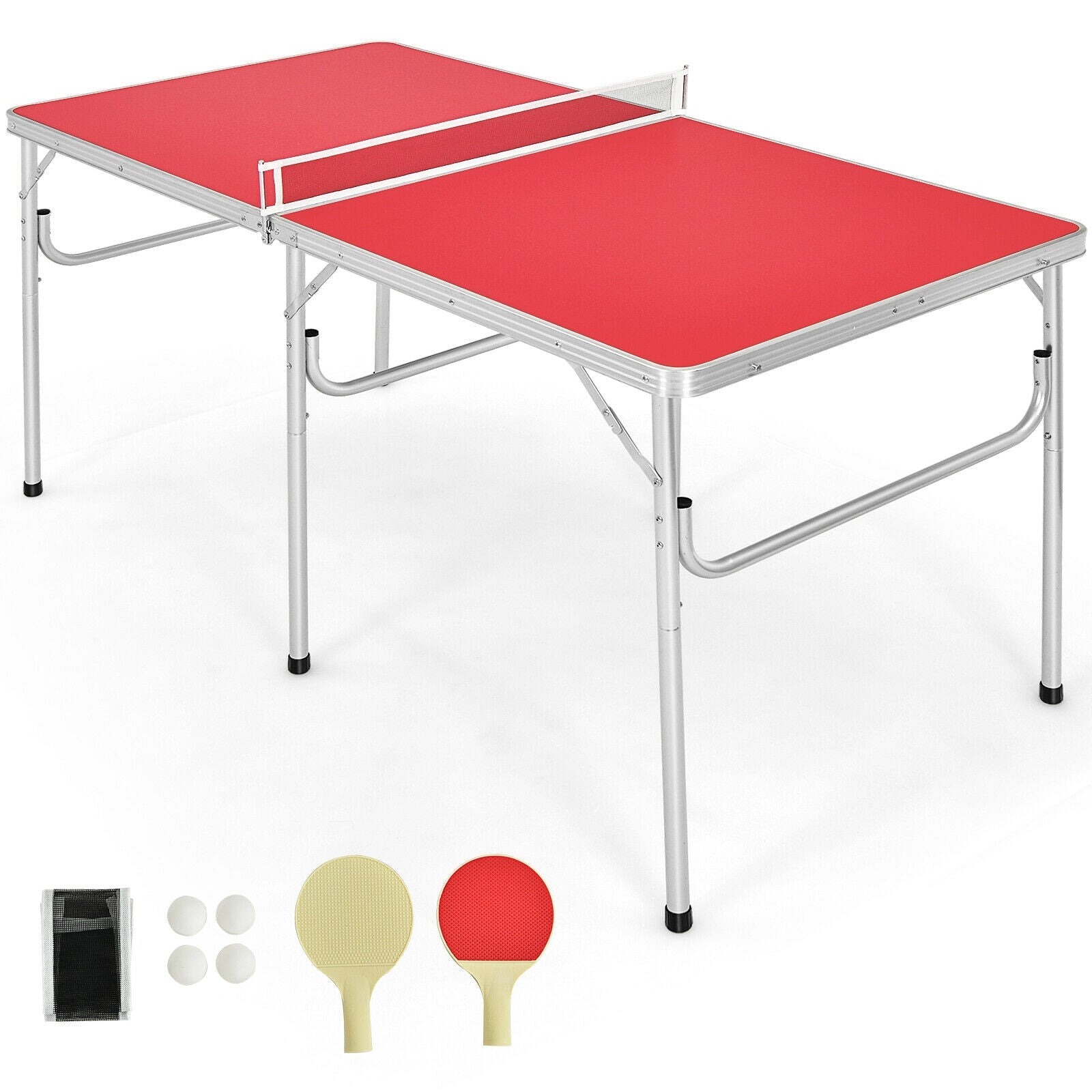 60" Portable Tennis Ping Pong Folding Table with Accessories