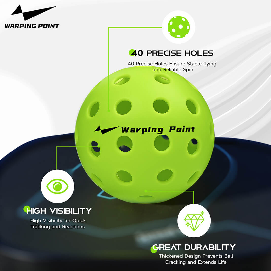 Outdoor Practice Pickleballs | Green