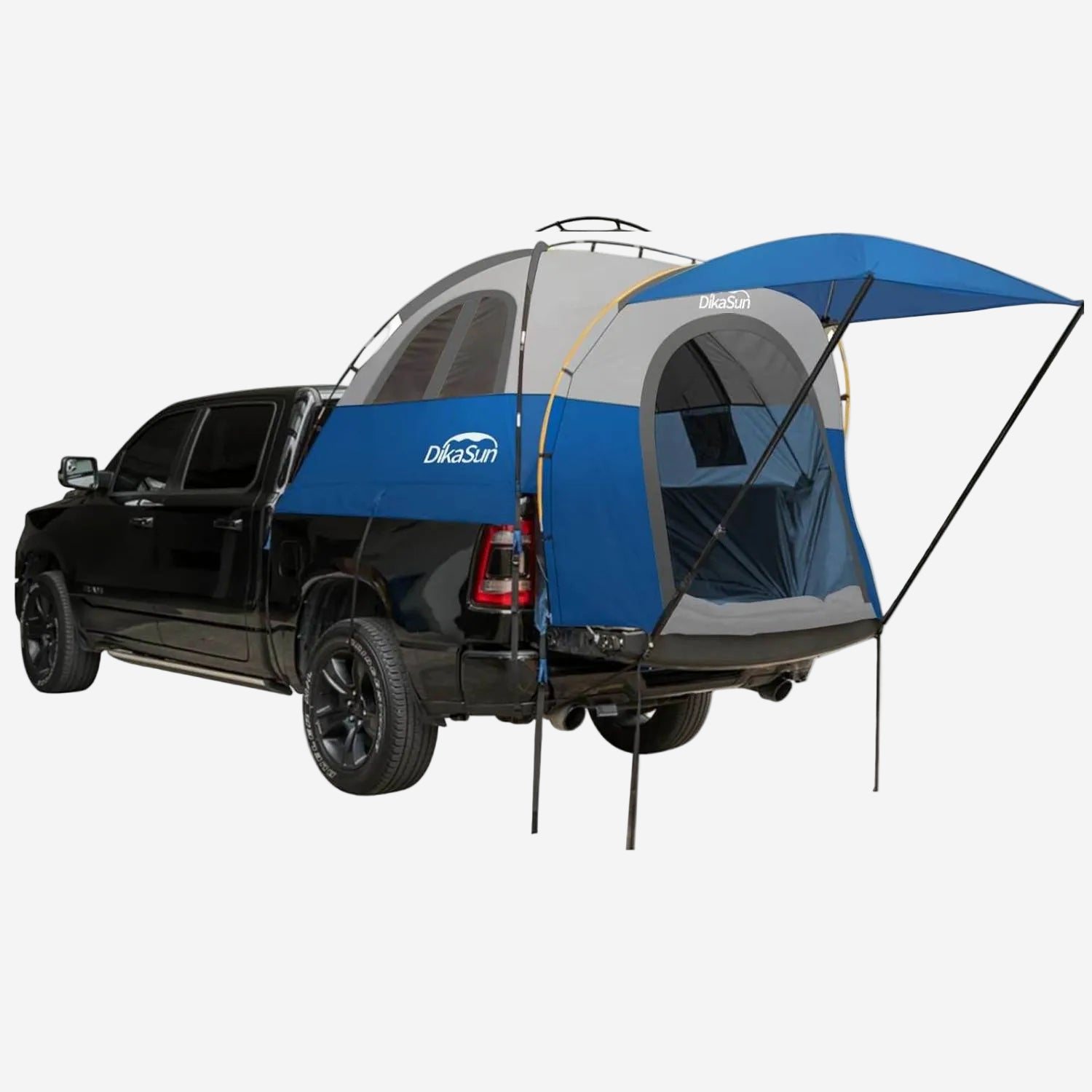 5.5-6.7ft Pickup Truck Bed Tent with Awning | Blue