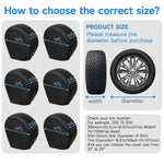 Set of 4 Black Waterproof RV Tire Covers | HD Wheel Protectors for Trailers, Campers, Trucks, SUVs & Motorhomes
