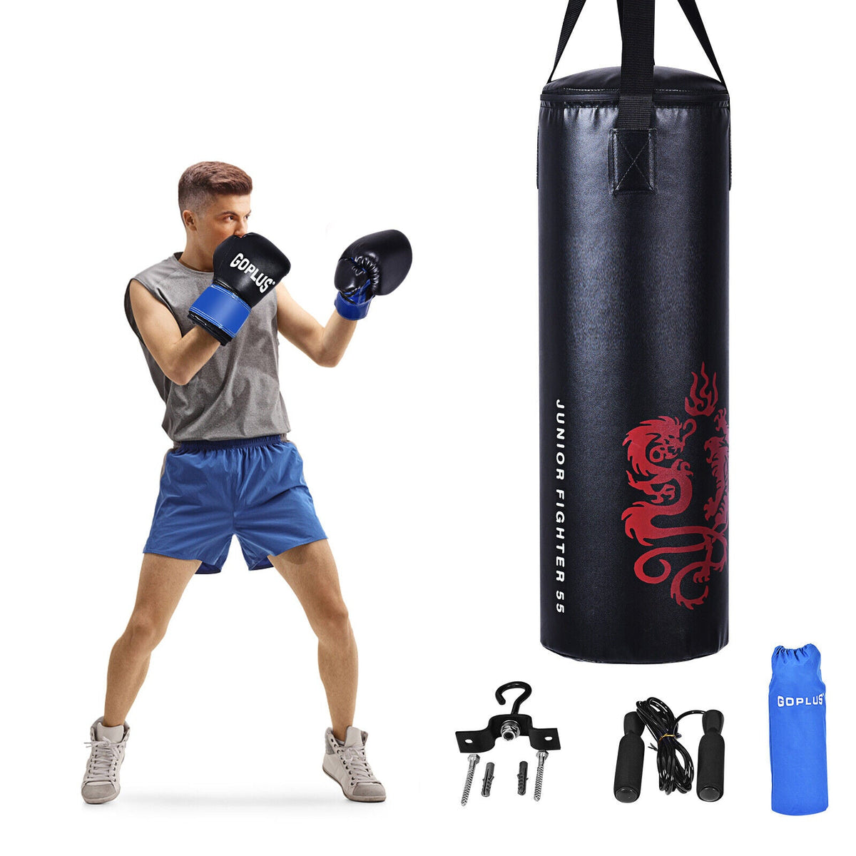 Junior Punching Boxing Set 40 LBS with Jump Rope and Gloves