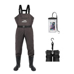 DikaSun Lightweight Bootfoot Chest Waders with Boots | Men & Women Fishing Waders for Duck Hunting & Fly Fishing | Brown