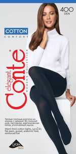 Conte Cotton 400 Den 90% Cotton Warm Opaque Women's Tights | 7С-25СП
