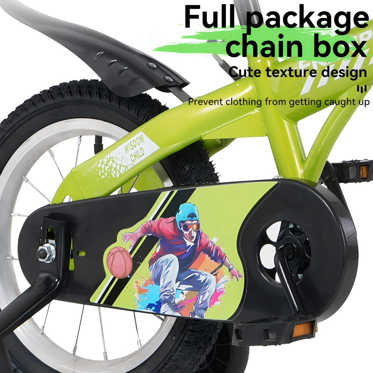 18" Sporty Kids Bike with Training Wheels and Stand Adjustable Saddle | Aged 5-10 Years (Tall Height 39-49")
