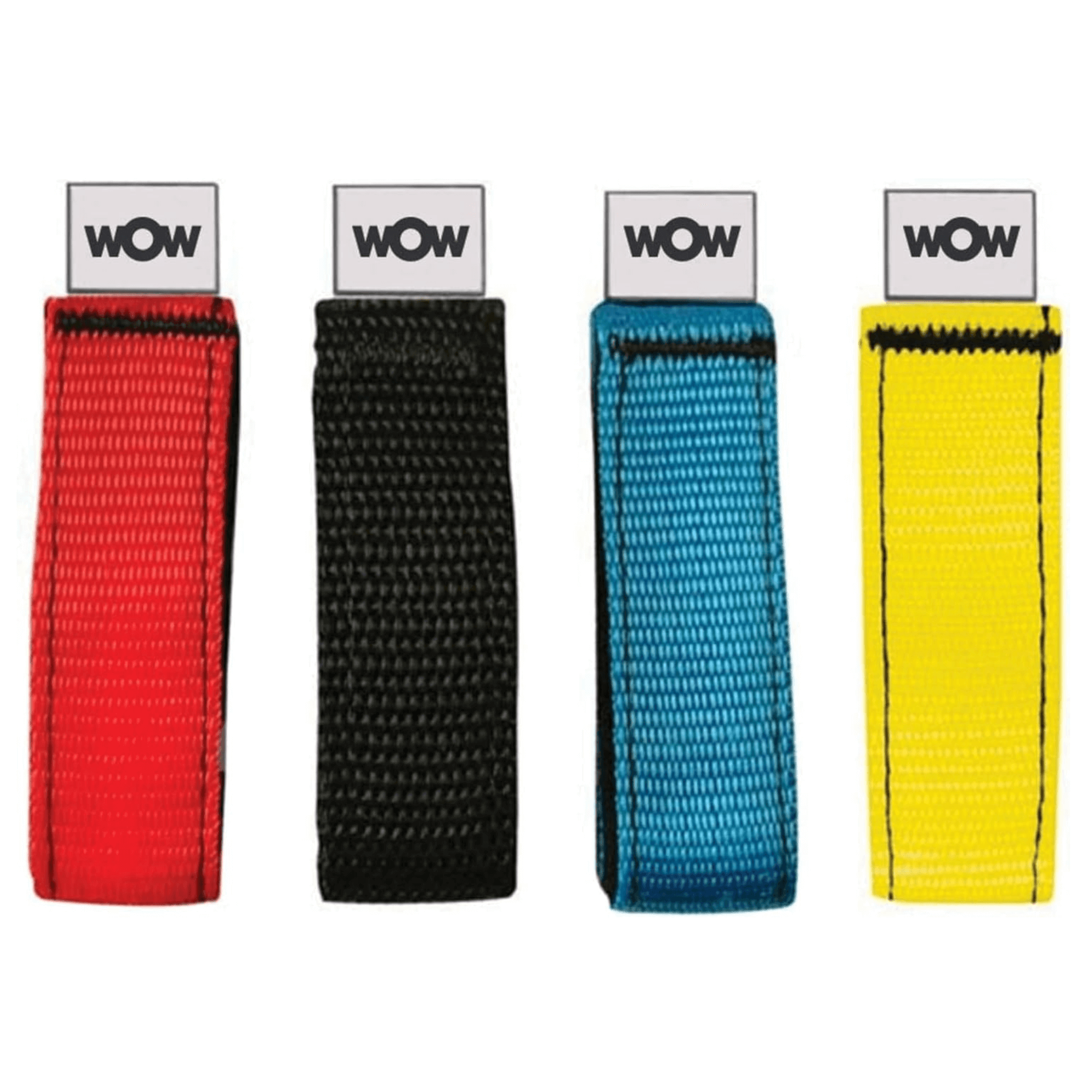 WOW Watersports 12-Inch Secure Multi-Color Velcro Straps | 6-Pack