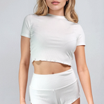90s Baby Tee | Cloud Set Ivory