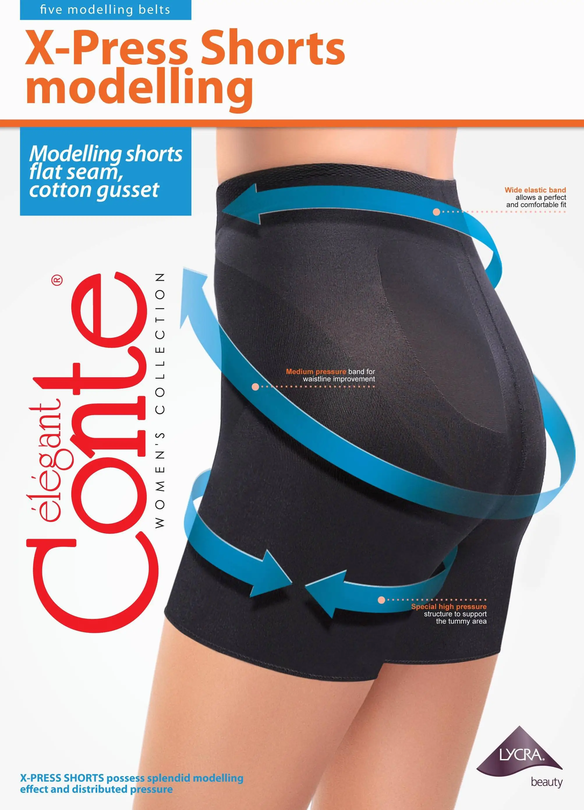 Conte X-Press Modelling Control Top Women's Shapewear Shorts (17S-103SP)