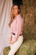 Jessica II | Gingham Equestrian Button-Down Shirt | Cinnamon