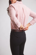 Jessica II | Gingham Equestrian Button-Down Shirt | Cinnamon