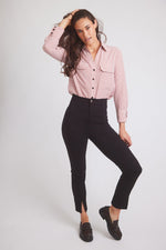 Jessica II | Gingham Equestrian Button-Down Shirt | Cinnamon