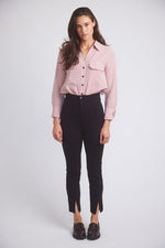 Jessica II | Gingham Equestrian Button-Down Shirt | Cinnamon