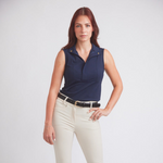 Cameron | Sleeveless Zip Riding Top | Deep Navy
