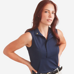 Cameron | Sleeveless Zip Riding Top | Deep Navy