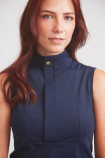 Cameron | Sleeveless Zip Riding Top | Deep Navy