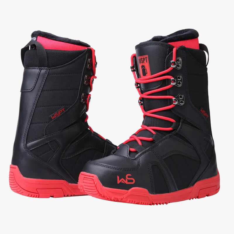 High-Top Ski Boots Black & Red