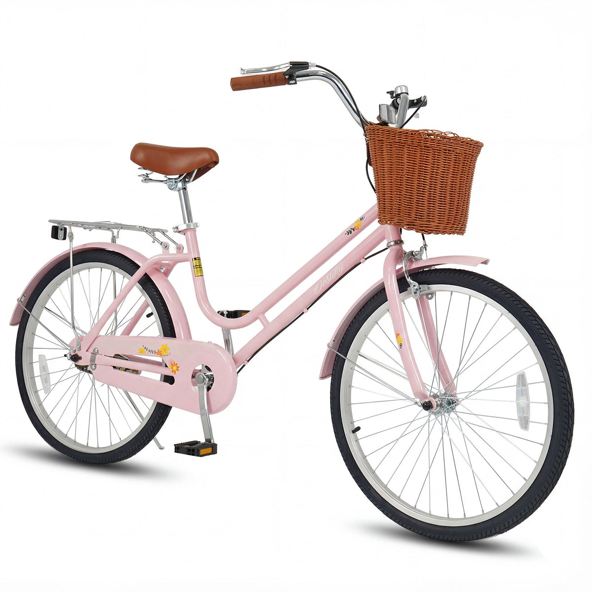 Beach Cruiser Bike for Women with Basket and Rear Rack | 24-26"