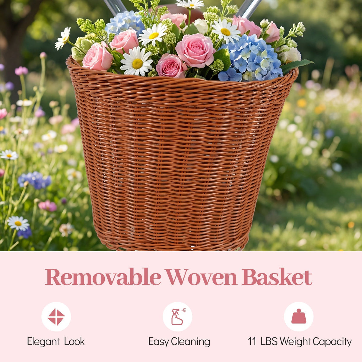 Beach Cruiser Bike for Women with Basket and Rear Rack | 24-26"