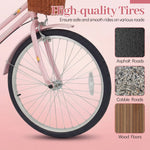 Beach Cruiser Bike for Women with Basket and Rear Rack | 24-26"