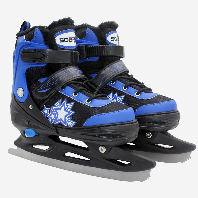 Plush Insulated Adjustable Ice Skates for Kids & Teens