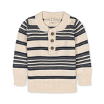 Organic Sweater Henley with Elbow Patches (3-24 months)