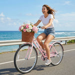 Beach Cruiser Bike for Women with Basket and Rear Rack | 24-26"