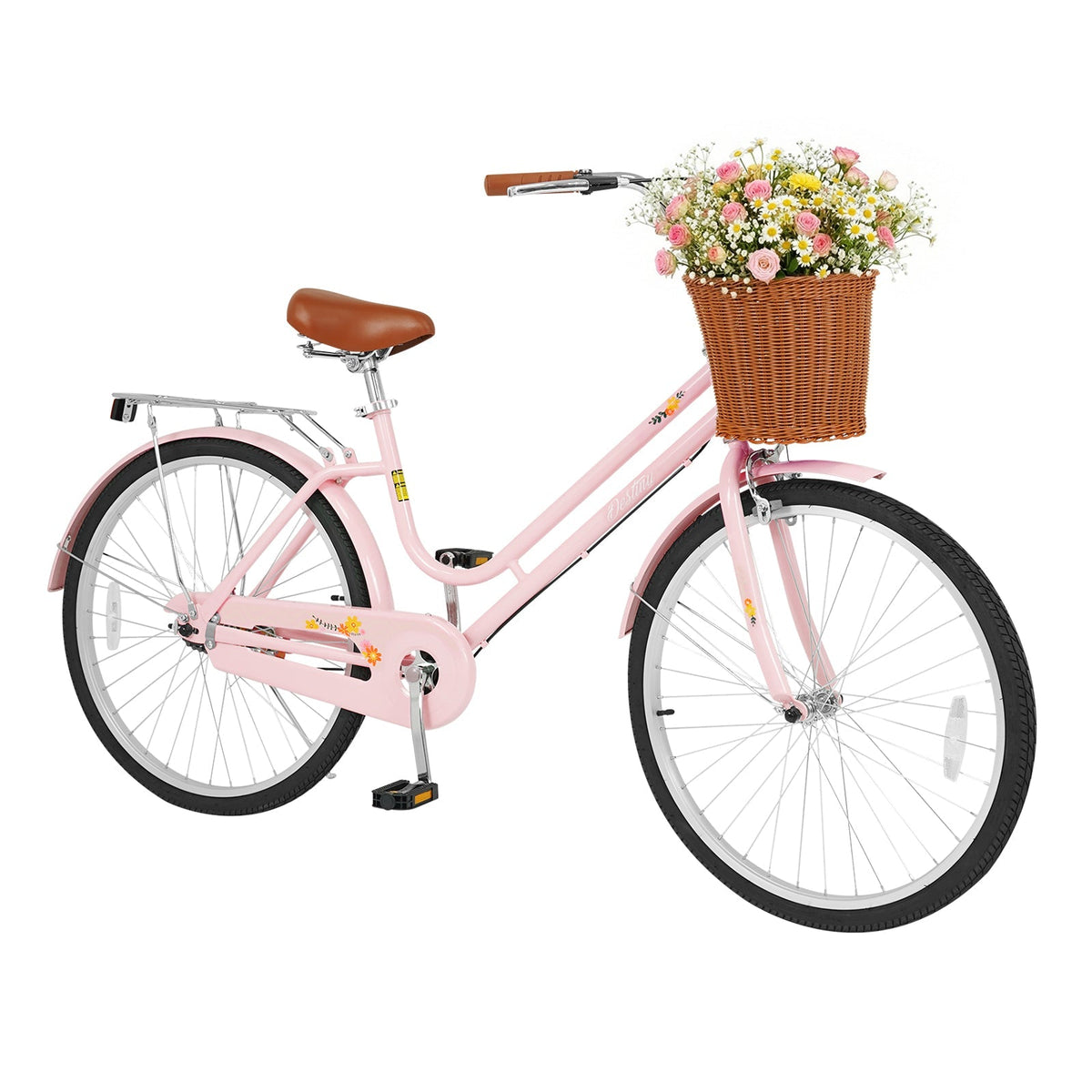 Beach Cruiser Bike for Women with Basket and Rear Rack | 24-26"