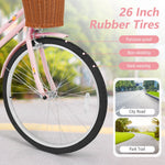 Beach Cruiser Bike for Women with Basket and Rear Rack | 24-26"