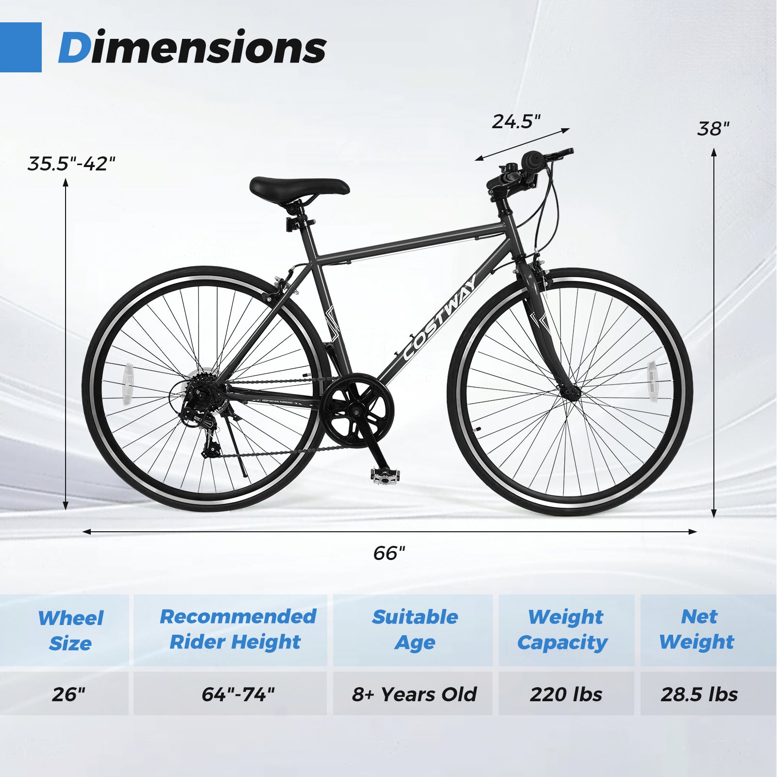 Mountain Bike Adjustable with 6-Speed and All-Terrain Rubber Wheels | 26"