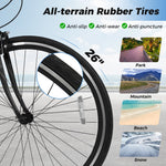 Mountain Bike Adjustable with 6-Speed and All-Terrain Rubber Wheels | 26"