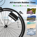 Mountain Bike Adjustable with 6-Speed and All-Terrain Rubber Wheels | 26"