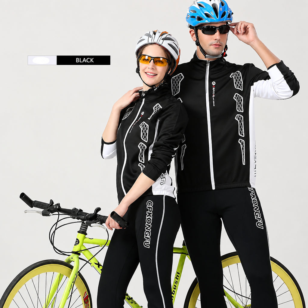 Long-Sleeved Windproof Cycling Jersey Suit