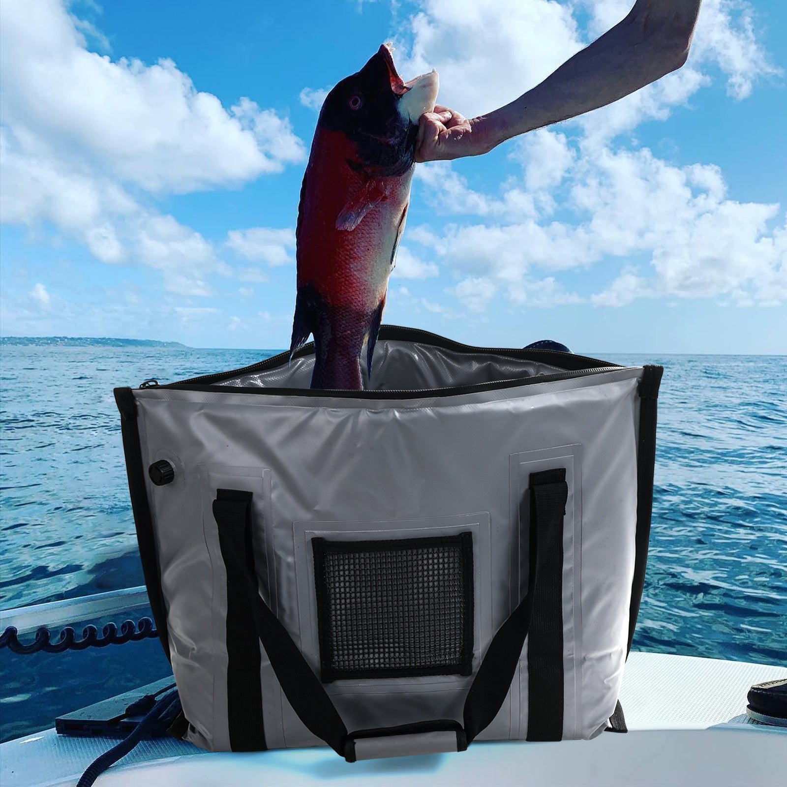 Insulated Fish Cooler Bag with Flat Bottom | 27QT