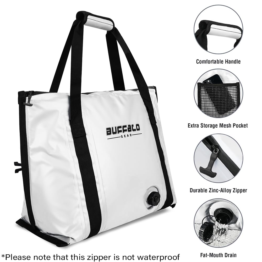 Insulated Fish Cooler Bag with Flat Bottom | 27QT