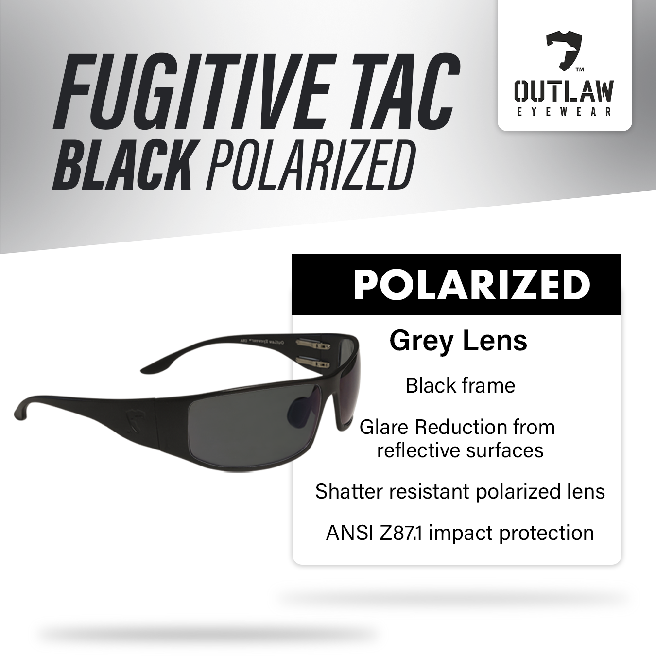 Fugitive TAC Black Polarized Sunglasses | ANSI Z87.1-2015